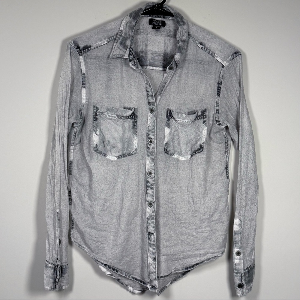 Nollie Sheer Gray Button Down Shirt